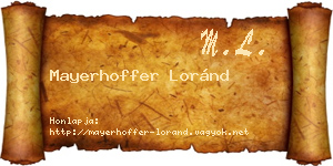 Mayerhoffer Loránd névjegykártya